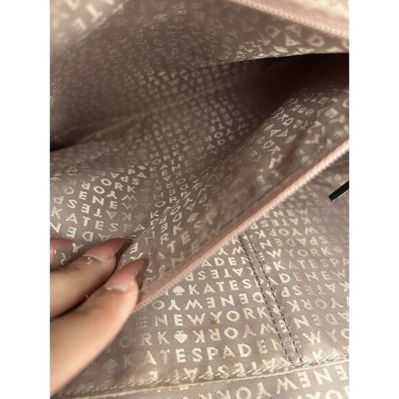 KATE SPADE SATCHEL LARGE TOTE HANDBAG BLACK LEATHER ZIPPED GOLDEN Heart HANG TAG - Picture 5 of 11